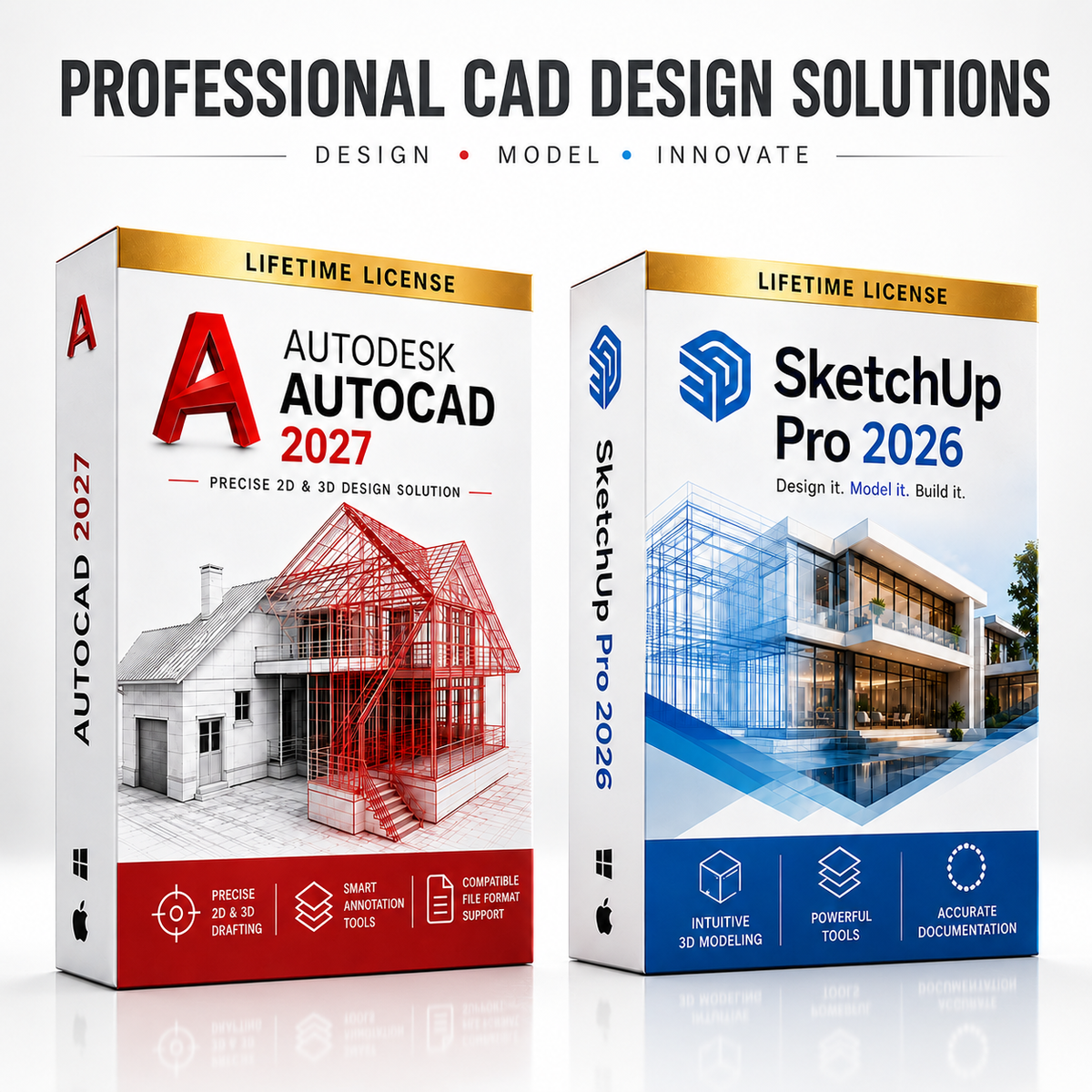AutoCAD 2027 & SketchUp Pro 2026 Design Pack | Lifetime Access | Instant Download