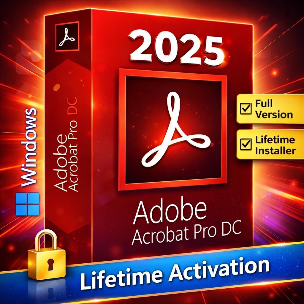 Adobe Acrobat Pro DC 2025 PDF Software | Lifetime Access - Instant Download