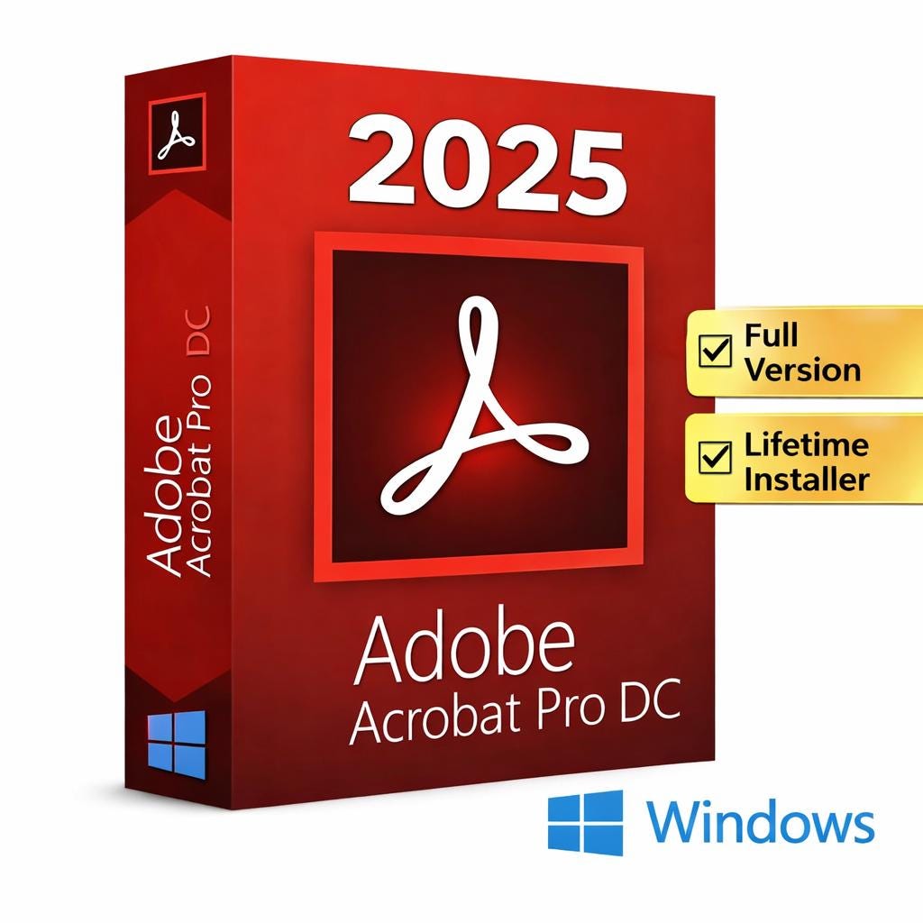 Adobe Acrobat Pro DC 2025 PDF Software | Lifetime Access - Instant Download